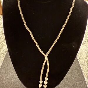 Elegant Beaded Necklace - Cream